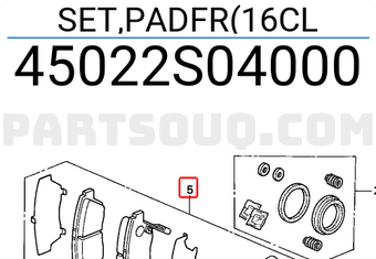 Honda 45022S04000 SET,PADFR(16CL