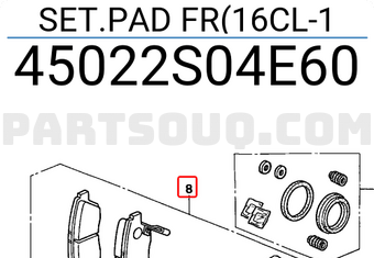 Honda 45022S04E60 SET.PAD FR(16CL-1