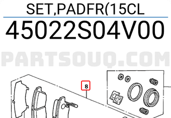 Honda 45022S04V00 SET,PADFR(15CL
