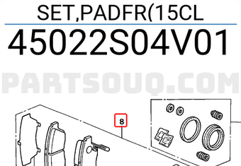 Honda 45022S04V01 SET,PADFR(15CL