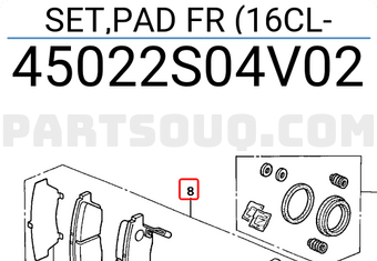 Honda 45022S04V02 SET,PAD FR (16CL
