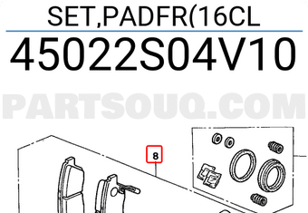 Honda 45022S04V10 SET,PADFR(16CL