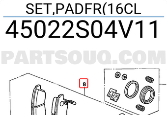 Honda 45022S04V11 SET,PADFR(16CL