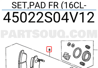 Honda 45022S04V12 SET,PAD FR (16CL