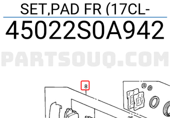Honda 45022S0A942 SET,PAD FR (17CL