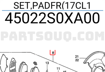 Honda 45022S0XA00 SET,PADFR(17CL1