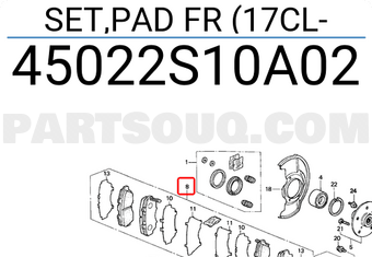 Honda 45022S10A02 SET,PAD FR (17CL
