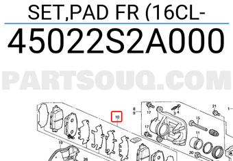 Honda 45022S2A000 SET,PAD FR (16CL