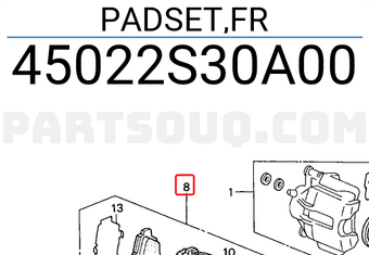 Honda 45022S30A00 PADSET,FR