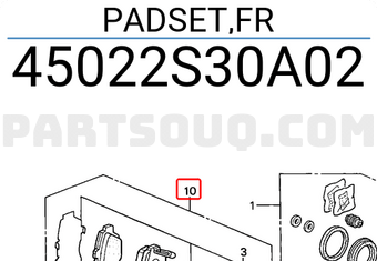 Honda 45022S30A02 PADSET,FR