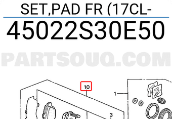 Honda 45022S30E50 SET,PAD FR (17CL