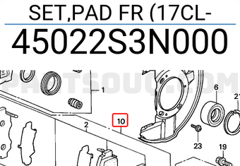 Honda 45022S3N000 SET,PAD FR (17CL