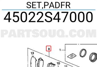 Honda 45022S47000 SET,PADFR