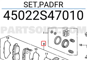 Honda 45022S47010 SET,PADFR