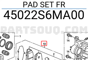 Honda 45022S6MA00 PAD SET FR