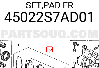 Honda 45022S7AD01 SET,PAD FR