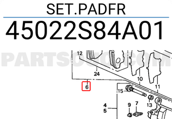 Honda 45022S84A01 SET.PADFR