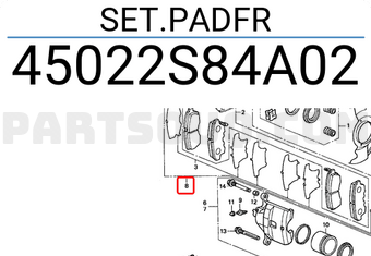 Honda 45022S84A02 SET.PADFR