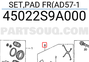 Honda 45022S9A000 SET,PAD FR(AD57-1