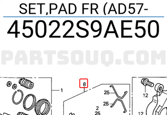 Honda 45022S9AE50 SET,PAD FR (AD57