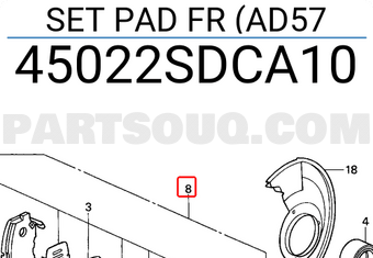 Honda 45022SDCA10 SET PAD FR (AD57