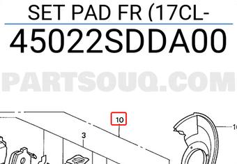 Honda 45022SDDA00 SET PAD FR (17CL
