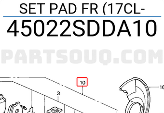 Honda 45022SDDA10 SET PAD FR (17CL