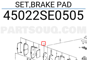 Honda 45022SE0505 SET,BRAKE PAD