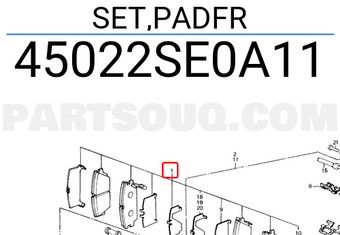 Honda 45022SE0A11 SET,PADFR