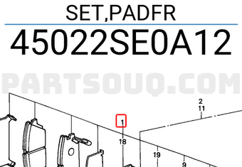 Honda 45022SE0A12 SET,PADFR