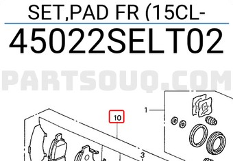 Honda 45022SELT02 SET,PAD FR (15CL