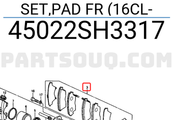 Honda 45022SH3317 SET,PAD FR (16CL