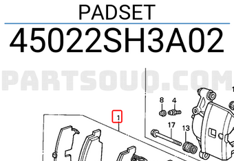 Honda 45022SH3A02 PADSET