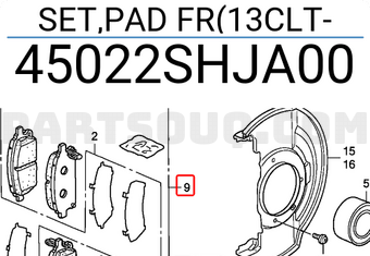 Honda 45022SHJA00 SET,PAD FR(13CLT