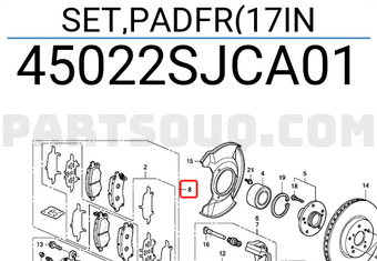 Honda 45022SJCA01 SET,PADFR(17IN