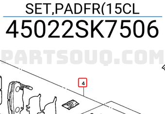Honda 45022SK7506 SET,PADFR(15CL