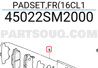 Honda 45022SM2000 PADSET,FR(16CL1