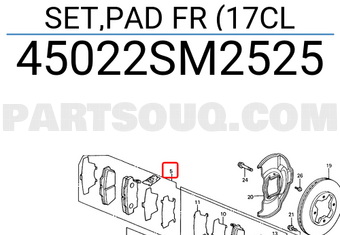 Honda 45022SM2525 SET,PAD FR (17CL