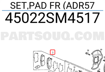 Honda 45022SM4517 SET,PAD FR (ADR57