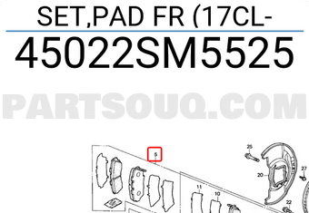 Honda 45022SM5525 SET,PAD FR (17CL