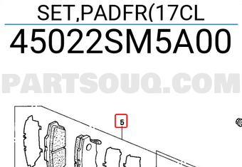 Honda 45022SM5A00 SET,PADFR(17CL
