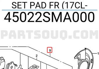 Honda 45022SMA000 SET PAD FR (17CL