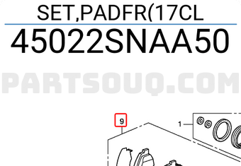 Honda 45022SNAA50 SET,PADFR(17CL