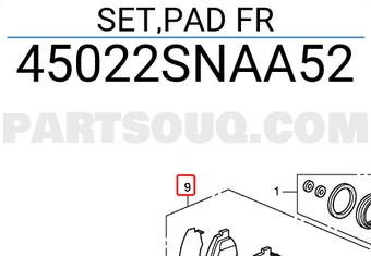 Honda 45022SNAA52 SET,PAD FR