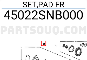 Honda 45022SNB000 SET,PAD FR