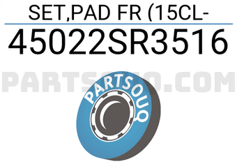 Honda 45022SR3516 SET,PAD FR (15CL