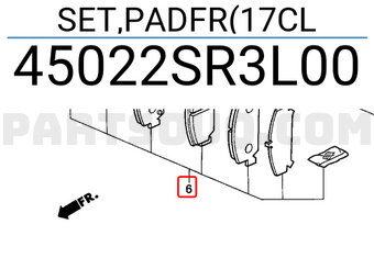 Honda 45022SR3L00 SET,PADFR(17CL