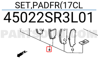 Honda 45022SR3L01 SET,PADFR(17CL