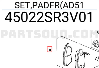 Honda 45022SR3V01 SET,PADFR(AD51