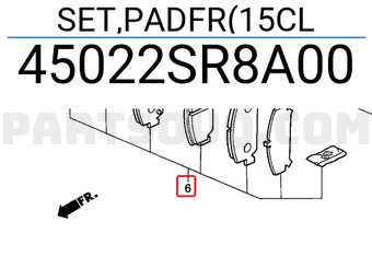 Honda 45022SR8A00 SET,PADFR(15CL